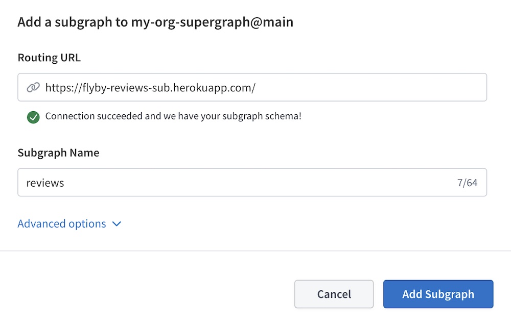 Dialog for adding a subgraph in Studio