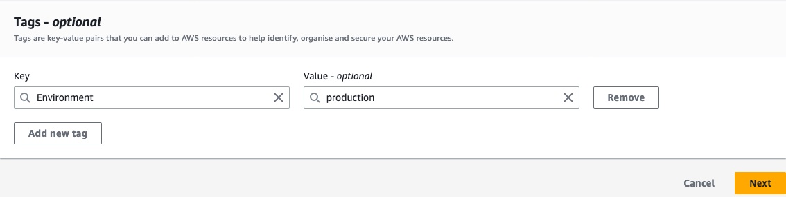 AWS VPC shared resources page