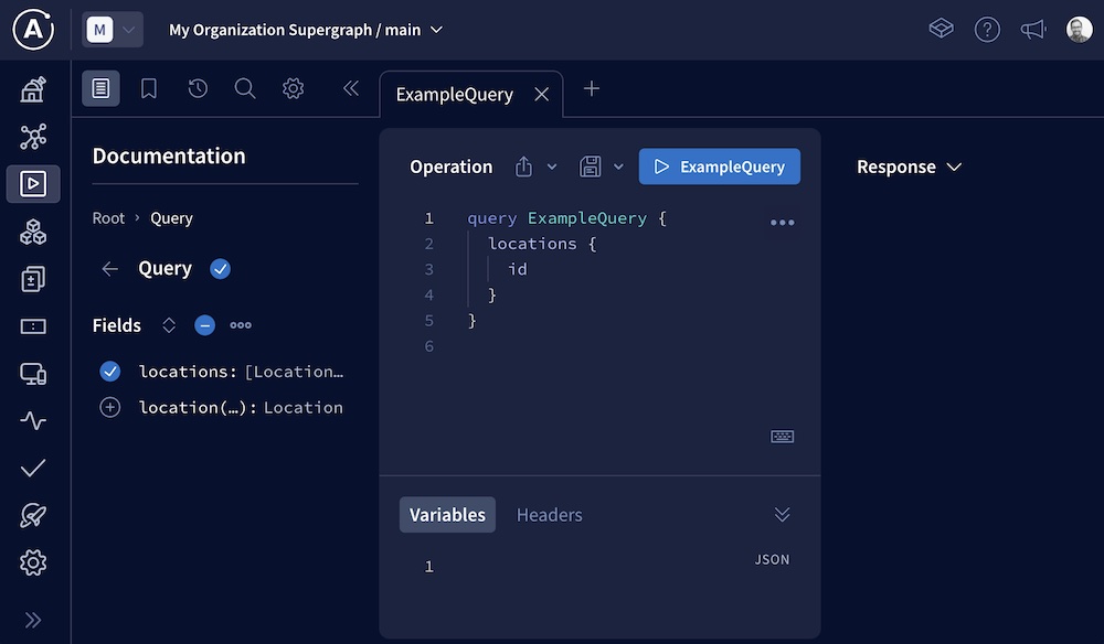 The default Explorer view for a new supergraph